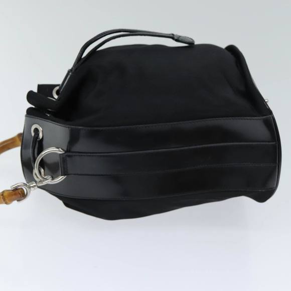 GUCCI Bamboo Hand Bag Nylon 2way Black 001 2684 1657 Auth 74809 - Picture 4 of 16